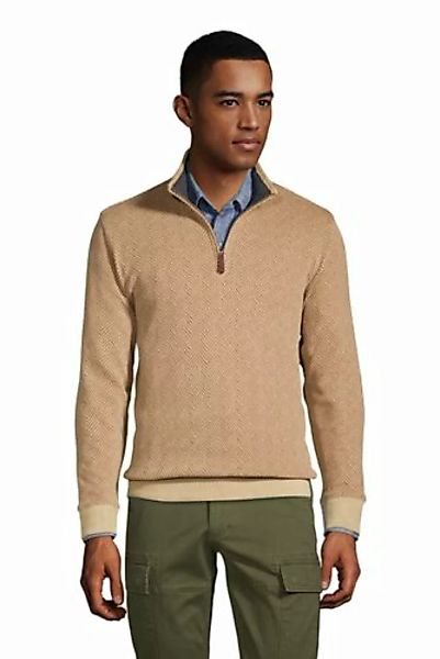 Gemusterter Zipper-Pullover aus Bedford-Ripp, Herren, Größe: XL Normal, Ora günstig online kaufen