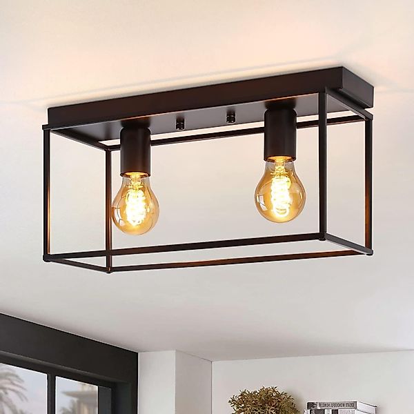 Nettlife Deckenleuchte Schwarz Vintage E27 Deckenlampe günstig online kaufen