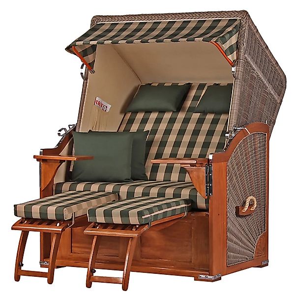 bene,iving Strandkorb Komplettset Schaalsee Mahagoni PE grau Modell 506 günstig online kaufen