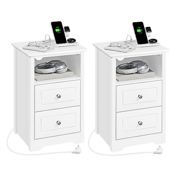 Yaheetech Nachttisch mit Steckdose & USB-Anschlüsse günstig online kaufen