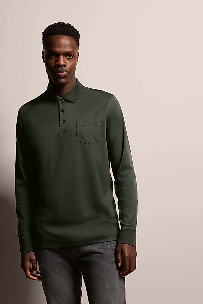 bugatti Langarm-Poloshirt mit feiner Strukturoptik günstig online kaufen