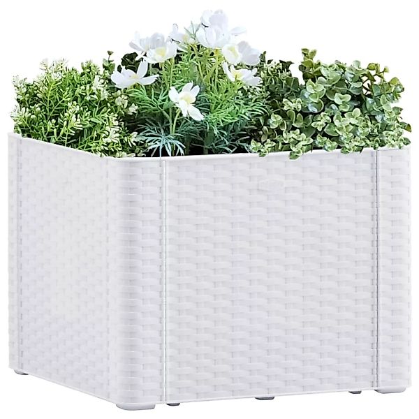 Garten-hochbeet Mit Selbstbewässerungssystem Weiß 43x43x33 Cm günstig online kaufen