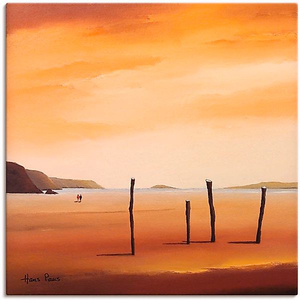 Artland Leinwandbild »Abend II« Strand 1 Stk. tlg. auf Keilrahmen gespannt günstig online kaufen