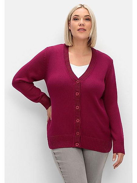 Sheego Strickjacke Große Größen mit V-Ausschnitt günstig online kaufen