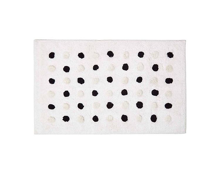 Homescapes Badematte Badematte schwarz-weiß gepunktet, 50 x 80 cm – Badvorl günstig online kaufen