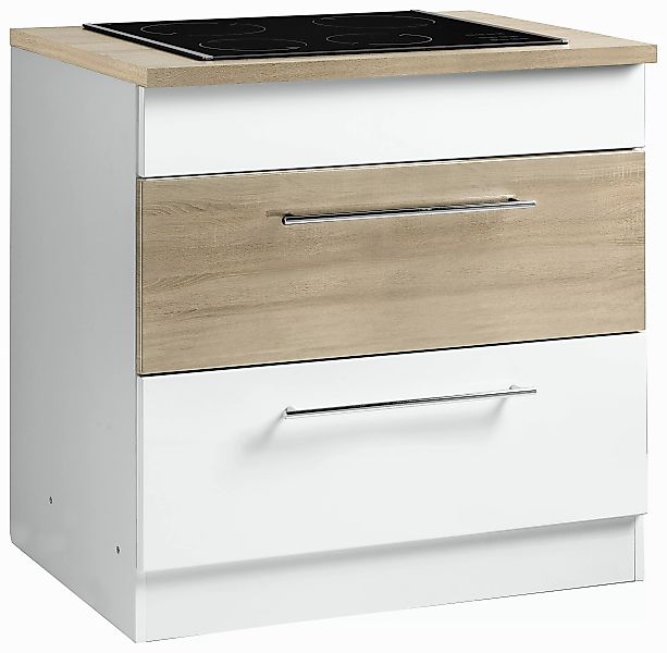 KOCHSTATION Kochfeldumbauschrank "KS-Trient", 80 cm breit, mit 2 großen Aus günstig online kaufen