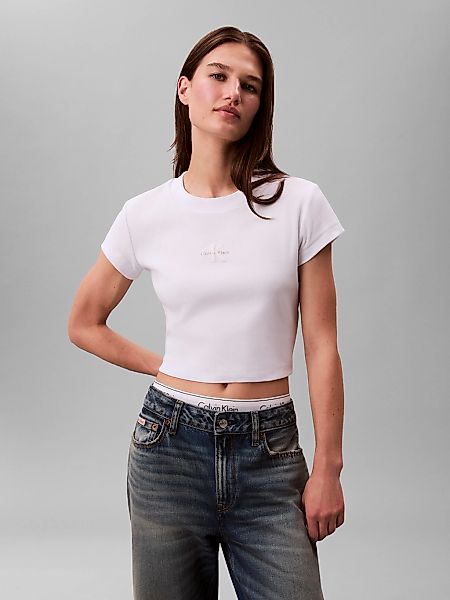 Calvin Klein Jeans T-Shirt "MONOGRAM BABY TEE" Rundhalsausschnitt, taillenl günstig online kaufen