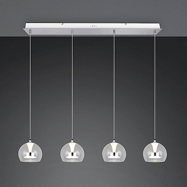 LED-Hängelampe Flynt, Länge 97 cm chromfarben Metall 4-flg. günstig online kaufen