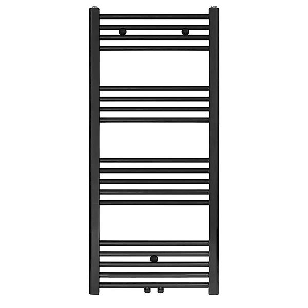 Belrad Badheizkörper Mittelanschluss Schwarz Matt Gebürstet 1200 X 400 HxB günstig online kaufen