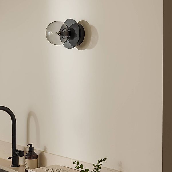 Globen Lighting Wandlampe ART DECO, schwarz/grau Ø 16cm IP44 günstig online kaufen