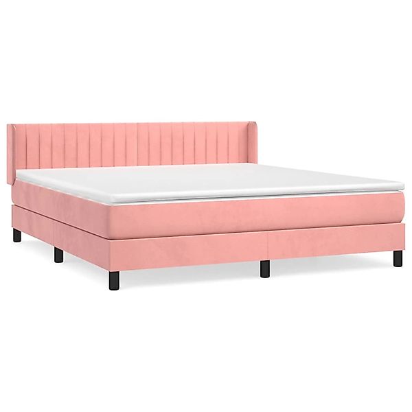 vidaXL Boxspringbett mit Matratze Rosa 180x200 cm Samt1381554 günstig online kaufen