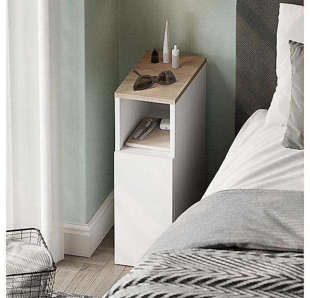 Vicco Nachtschrank Enton, Weiß/Sonoma, 2er set (2-St) günstig online kaufen