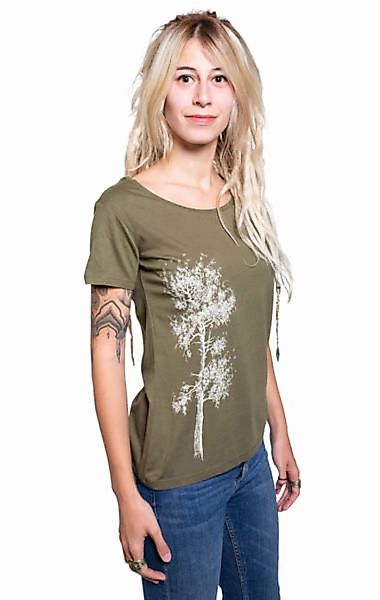 Bambus Shirt Fairwear Für Damen "Kiefer" In Moss Green günstig online kaufen