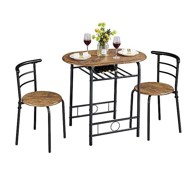 Yaheetech Esszimmer-Set Essgruppe mit 2 Stühlen, Esszimmergruppe 3-teilig günstig online kaufen