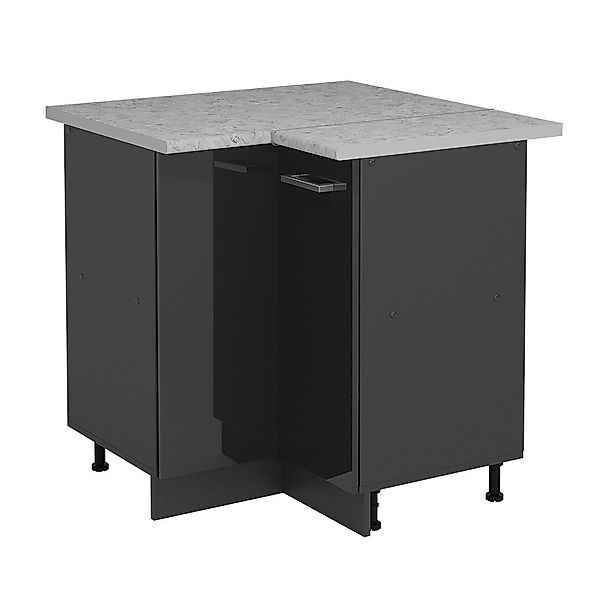 Vicco Eckunterschrank R-Line, Anthrazit Hochglanz/Anthrazit, 75.6 günstig online kaufen