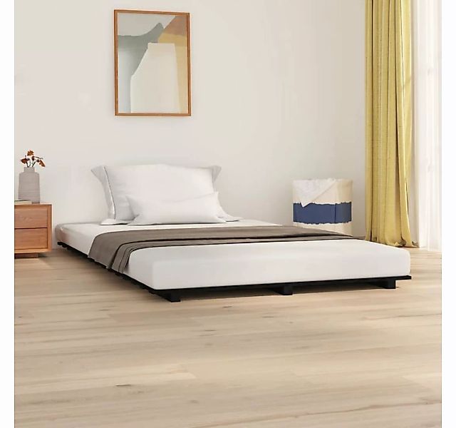 furnicato Bett Massivholzbett Schwarz 140x190 cm Kiefer günstig online kaufen