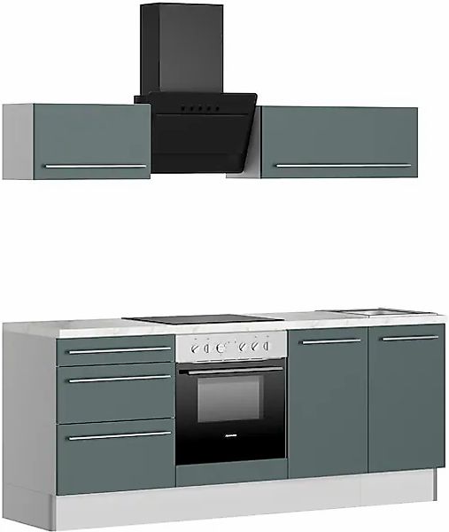 KOCHSTATION Küche »KS-Bern2«, Breite 210 cm, wahlweise mit E-Geräten, mit K günstig online kaufen
