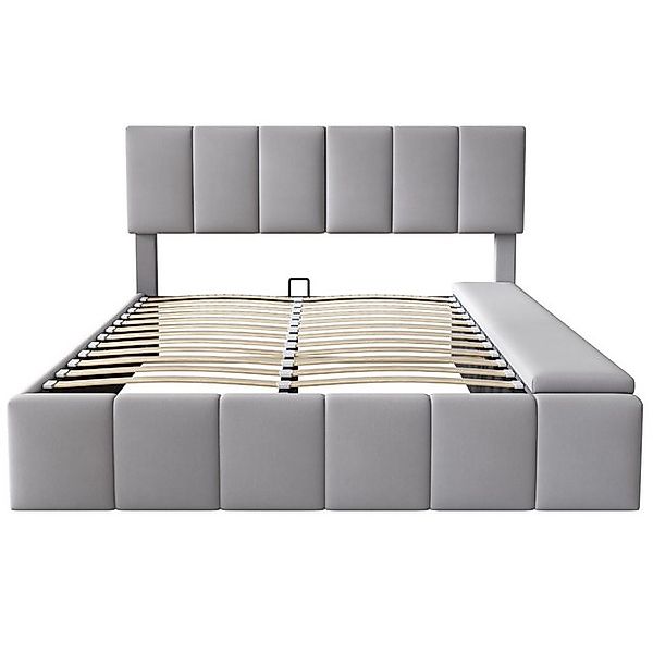 Gotagee Polsterbett Massivholzbett 160x200cm Doppelbett Hydraulikbett mit S günstig online kaufen
