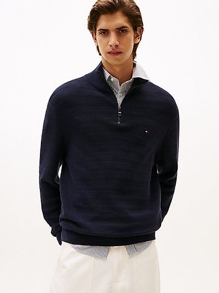 Tommy Hilfiger Troyer STRIPE STRUCTURE ZIP MOCK mit modischer Struktur günstig online kaufen