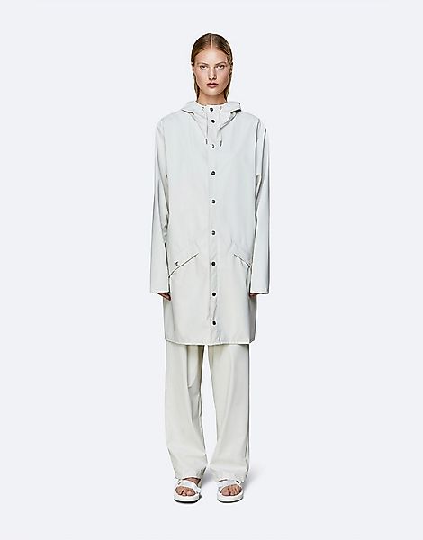 Rains – Lange Jacke in gebrochenem Weiß günstig online kaufen