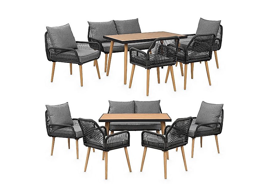 Swing&Harmonie Gartenlounge-Set für 4-6 Personen mit Tisch, Sofa, Stühle, E günstig online kaufen