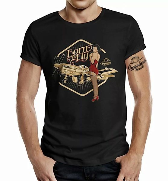 GASOLINE BANDIT® T-Shirt für Airborne Racing US-Airforce Fans: Born to Fly günstig online kaufen