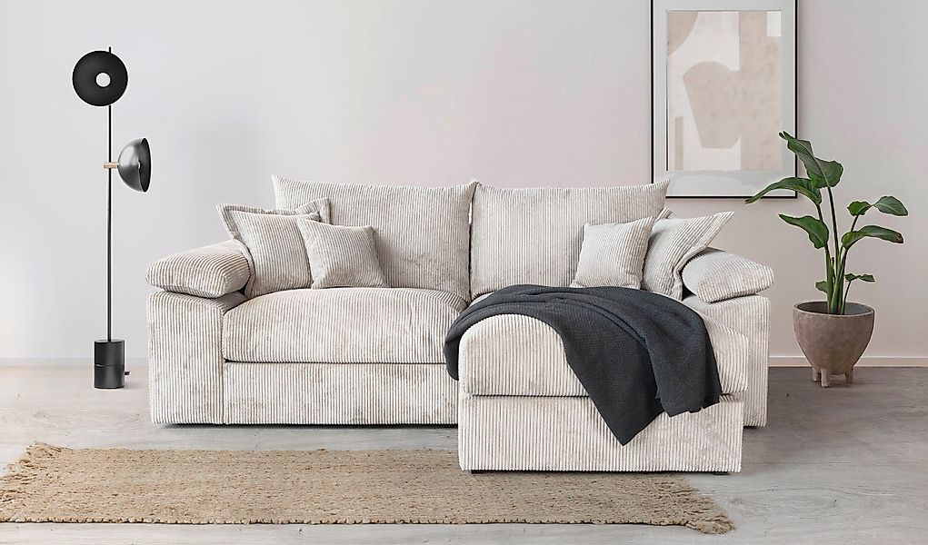 Home affaire Ecksofa "Soft&Cosy XL L-Form - Breite 246 cm", Mega-Sofa, Cord günstig online kaufen