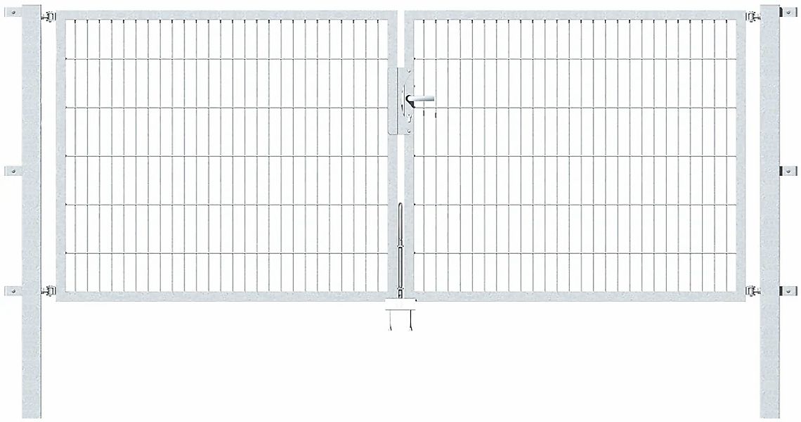 Metallzaun Doppeltor für Doppelstabmatte verzinkt z. Einbeton. 120 cm x 400 günstig online kaufen