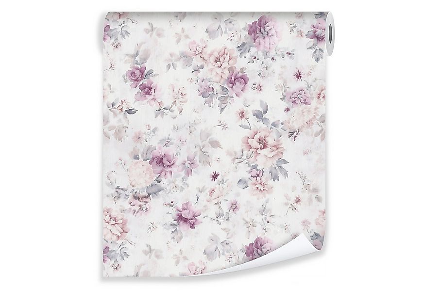 Wallarena Vliestapete Rosa Blätter Blumen Natur Wohnzimmer Schlafzimmer Tap günstig online kaufen
