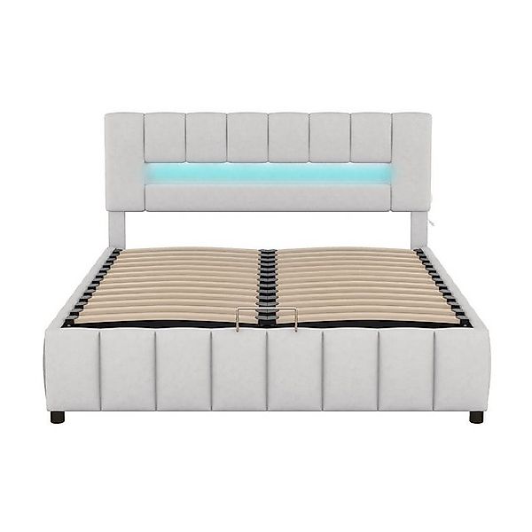 DOPWii Bett 180x200cm Doppelbett,Familienbett,Plattformbett mit LED-Beleuch günstig online kaufen