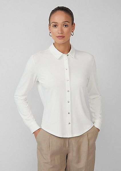 s.Oliver Langarmbluse T-Shirt Jerseybluse mit Perlmuttknöpfen günstig online kaufen