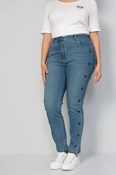 MIAMODA Regular-fit-Jeans Jeans Slim Fit seitliche Sterne 5-Pocket günstig online kaufen