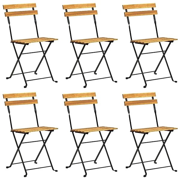 vidaXL Klappbare Gartenstühle 6 Stk Stahl und Massivholz Akazie 3152106 günstig online kaufen