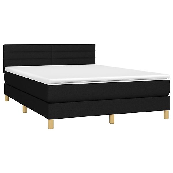 vidaXL Boxspringbett mit Matratze & LED Schwarz 140x190 cm Stoff 3133791 günstig online kaufen