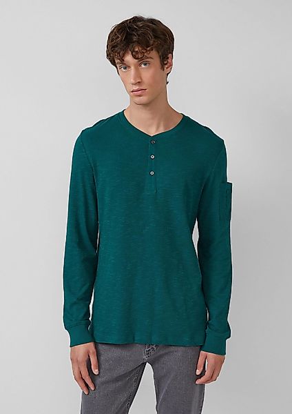 s.Oliver Langarmshirt T-Shirt Henley-Longsleeve mit Flammgarnstruktur günstig online kaufen