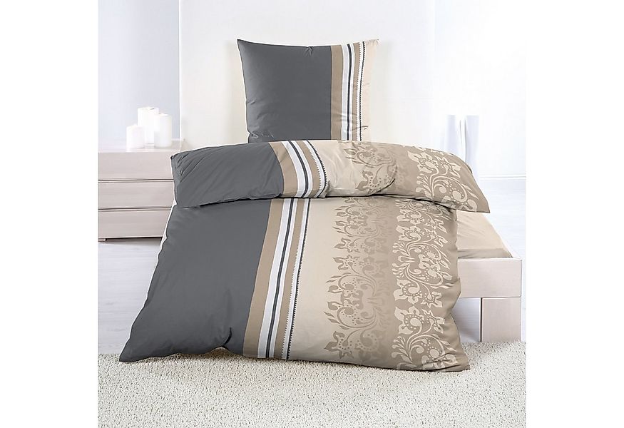 Casa Colori Bettwäsche Biber 135x200 cm mit Reißverschluss 100% Baumwolle, günstig online kaufen