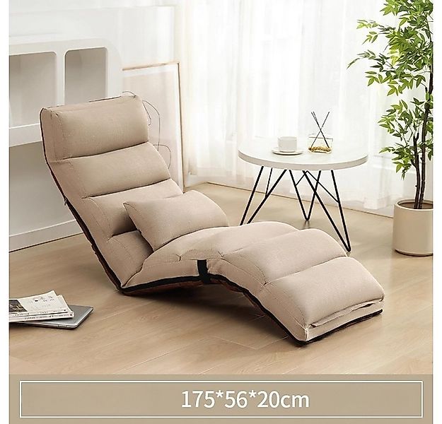 habeig Relaxsessel Relaxliege Liegesessel Beige 175 x 56 cm 5-Fach Verstell günstig online kaufen