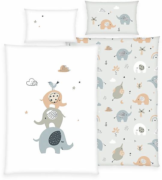 Baby Best Babybettwäsche "babybest Elephants" 2 Stk. tlg. mit liebevollem M günstig online kaufen