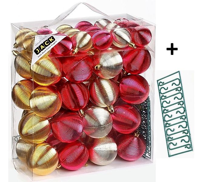 JACK Christbaumschmuck JACK by Inge 50x Kunststoff Kugeln Rot Gold Christba günstig online kaufen