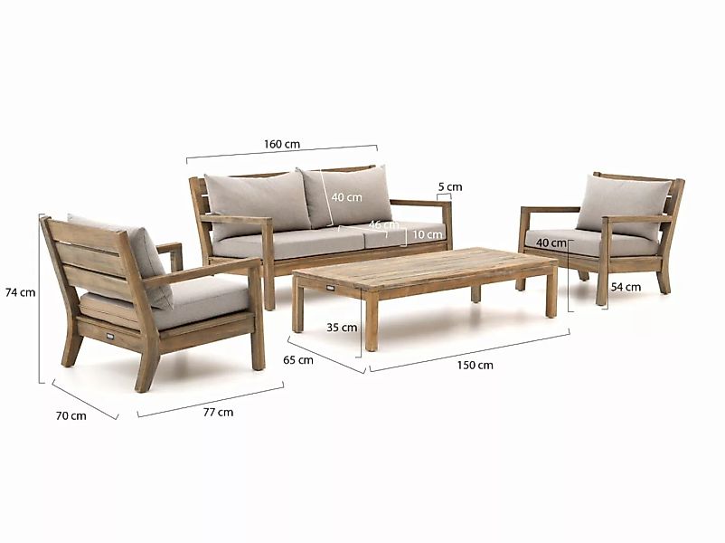 ROUGH Batang Sessel-Sofa Lounge-Set 4-teilig günstig online kaufen