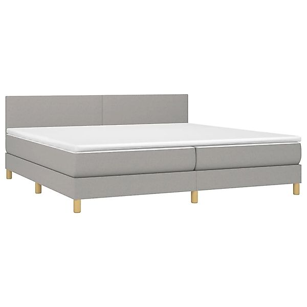 vidaXL Boxspringbett mit Matratze & LED Hellgrau 200x200 cm Stoff 3133581 günstig online kaufen