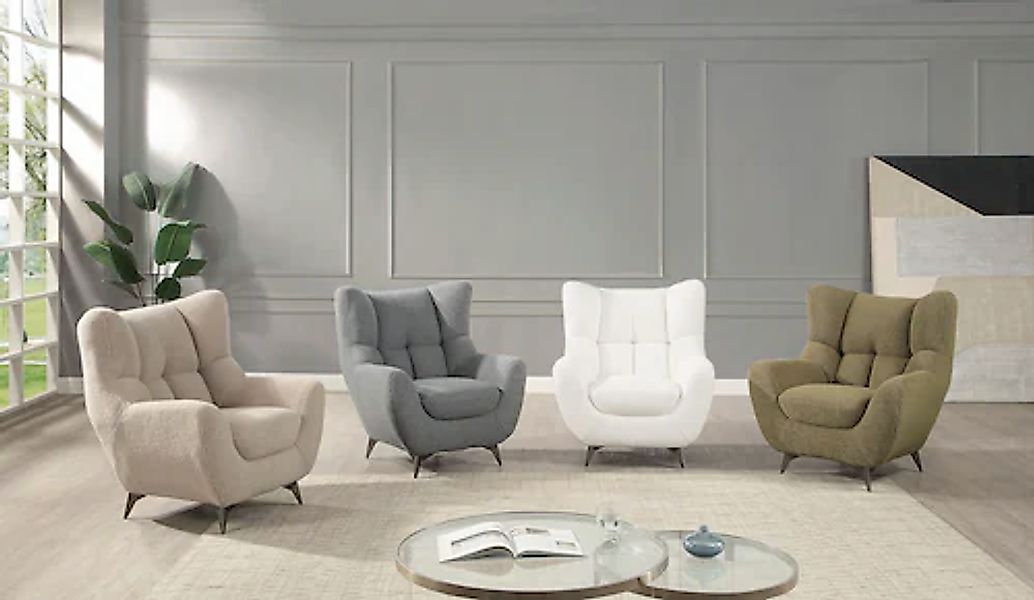 ATLANTIC home collection Sessel »Shawn«, mit Federkern, trendy Bezug mit Te günstig online kaufen
