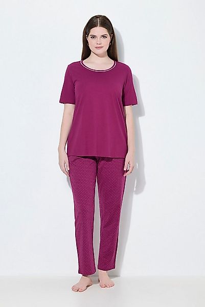 Ulla Popken Pyjama Pyjama Punkte Rundhalsausschnitt Halbarm günstig online kaufen