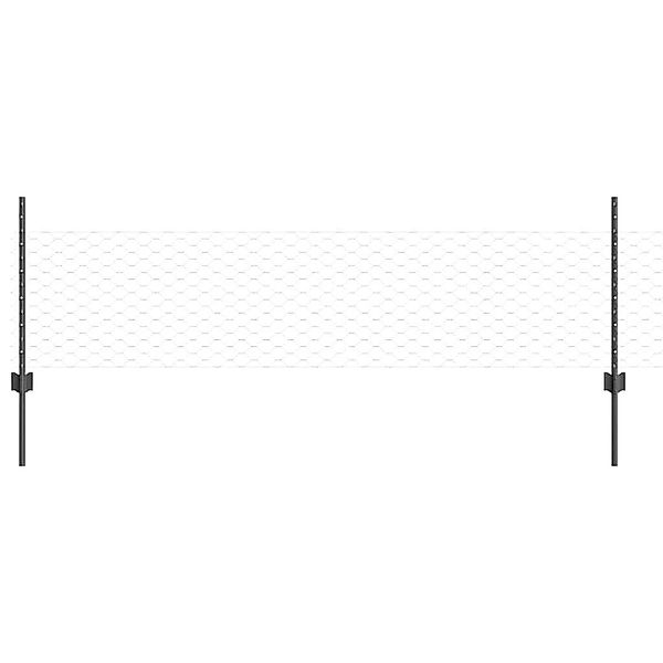 vidaXL Gartenzaun Zaun mit Pfosten Grau günstig online kaufen