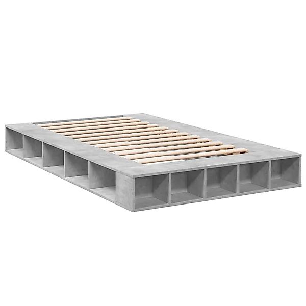vidaXL Bettgestell Betongrau 135x190 cm Holzwerkstoff 3280499 günstig online kaufen