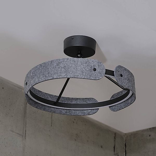 OSRAM LED-Deckenlampe Decor Curve Felt, grau, Filz, 3.000 K günstig online kaufen