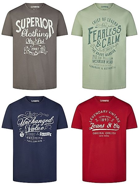 riverso T-Shirt Herren Printshirt RIVLeon Regular Fit (4-tlg) Kurzarm Tee S günstig online kaufen