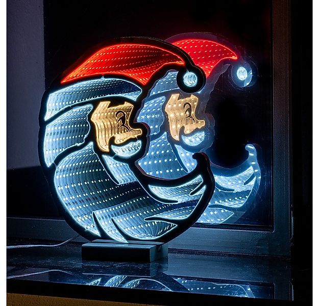 Star-Max Beleuchtetes Fensterbild 36033 LED-Halbmond-Santa Infinity Effekt günstig online kaufen