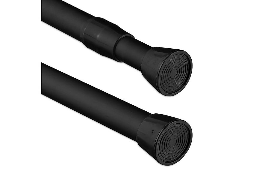 relaxdays Duschvorhangstange Schwarze Teleskopstange Edelstahl, Edelstahl, günstig online kaufen