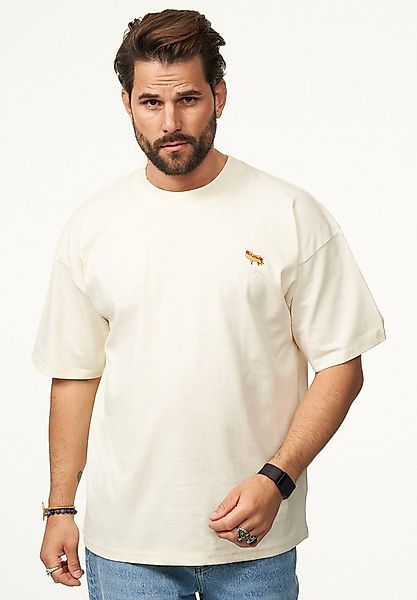 SOULSTAR T-Shirt mit Stickerei Herren Oversize-Fit Kurzarm Shirt mit Rundha günstig online kaufen